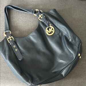 Michael Kors Black Leather Tote Bag